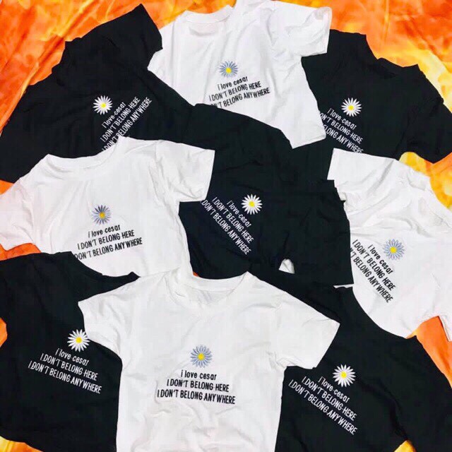 Áo thun croptop thêu hoa cúc