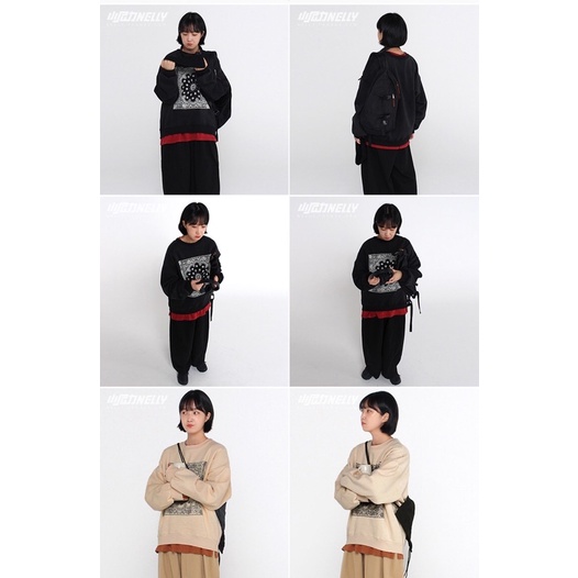 Áo sweater nelly heybig nỉ lót lông sale (có sẵn) vuông hoa