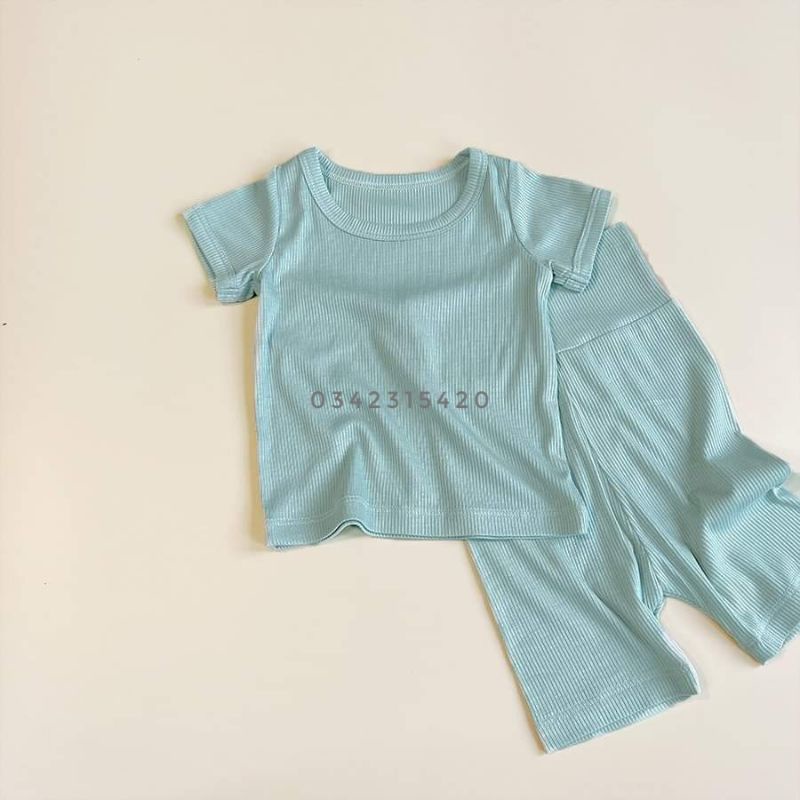 Bộ Cộc Tay Quần Lửng Cạp Cao Vải Quảng Châu Cao Cấp Oh Baby