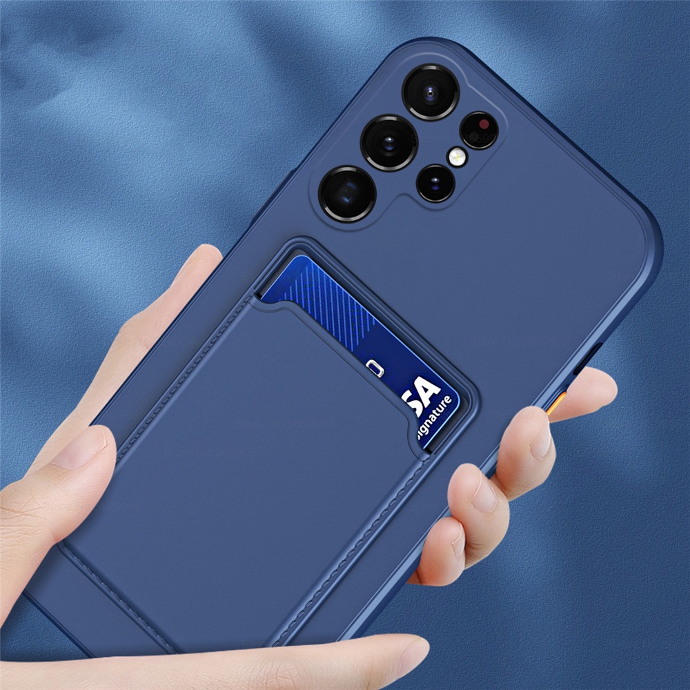 Ốp lưng Samsung S22 Ultra Plus S 22 S22 Ultra samsung s22 ultra s22 plus Có khe cắm thẻ bằng silicon mềm hình vuông, Đây là một trường hợp điện thoại, không phải điện thoại Chống va đập