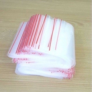 combo 100 túi zip chỉ đỏ đủ size (zip pe , zip lock , zip viền đỏ)
