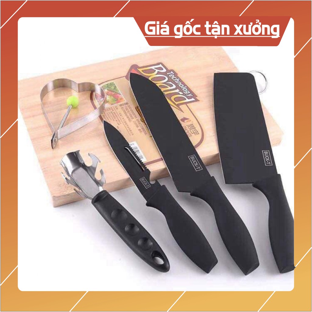 Sẵn hàng combo 10 bộ dao nấu ăn 5 món BUCK BLACK