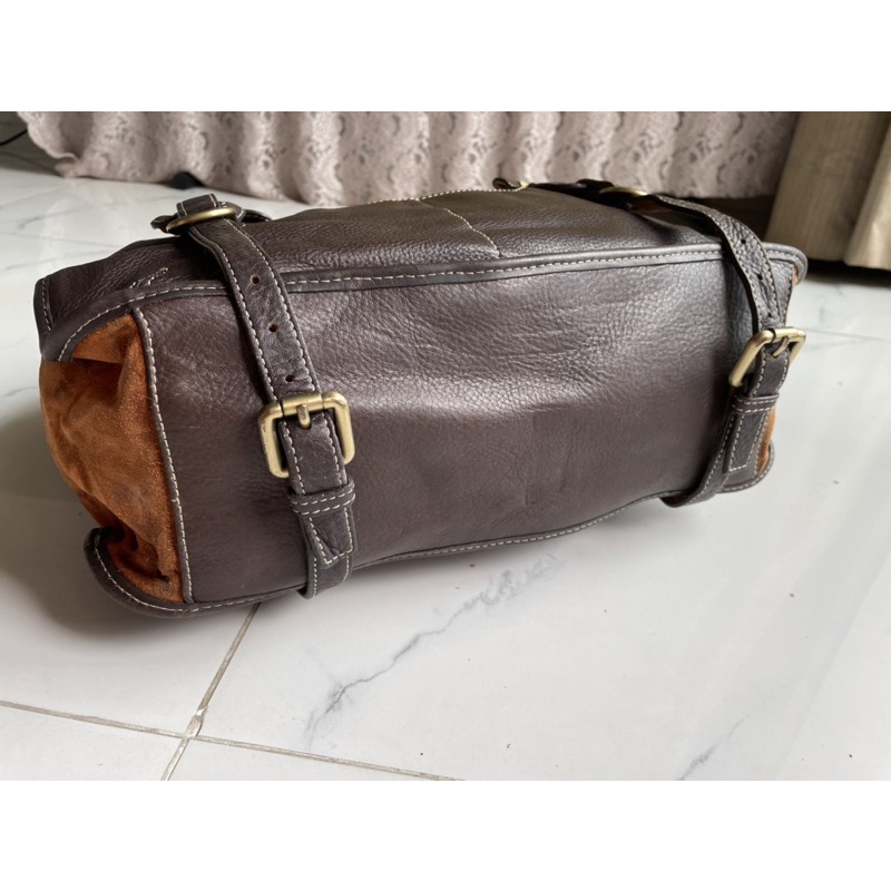 Lc142 Túi si đeo vai da bò phối da lộn của Ý Gillian