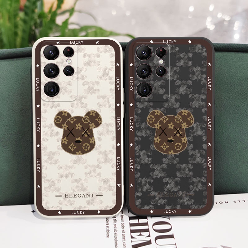 Ốp Điện Thoại Hình Gấu Tai To Sáng Tạo Cho Samsung Galaxy S23 S22 S22 Plus Ultra