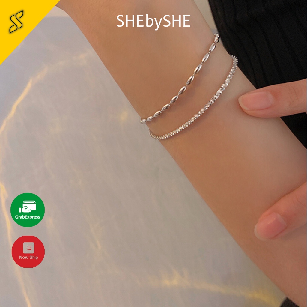 Lắc tay, vòng tay Bạc cao cấp Soy Bean thanh lịch nhẹ nhàng by SHE