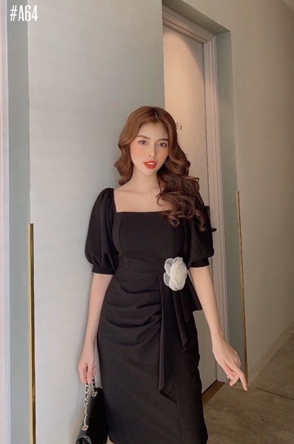 Đầm dự tiệc dáng ôm cổ vuông bèo ảnh thật | BigBuy360 - bigbuy360.vn