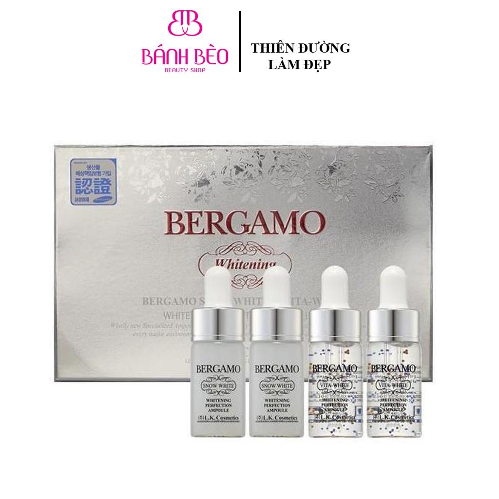 Serum Bergamo Vita Snow White Whitening Dưỡng Da Trắng Sáng (hộp 4 lọ)