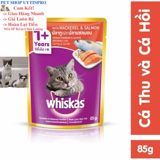 null PATE XỐT CHO MÈO LỚN WHISKAS TUNA VỊ CÁ THU VÀ CÁ HỒI 85G Xuất xứ Thái Lan - Pet shop Uytinpro