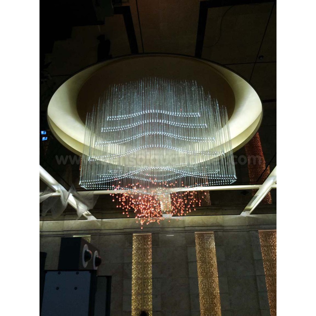 Đèn chùm sợi quang, đèn chùm pha lê phòng khách, phòng ngủ - Mẫu 2