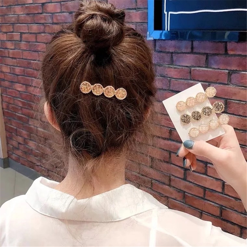 Cod Qipin Kẹp tóc đính đá phong cách Hàn Quốc thanh lịch dành cho nữ