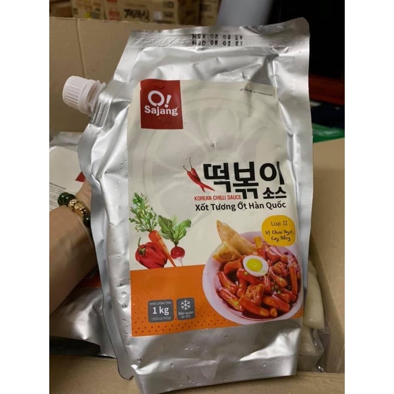 Sốt ớt sẵn nấu tokbokki bánh gạo xào cay Hàn Quốc 1kg