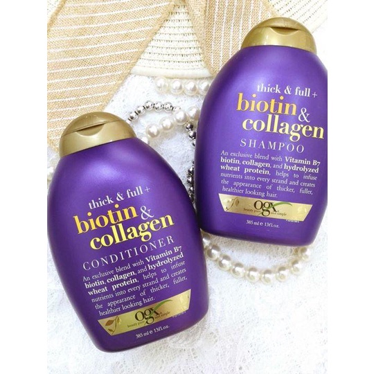 Dầu gội, xả Biotin Tím  &amp; Collagen giúp giảm rụng tóc của Mỹ 385ml