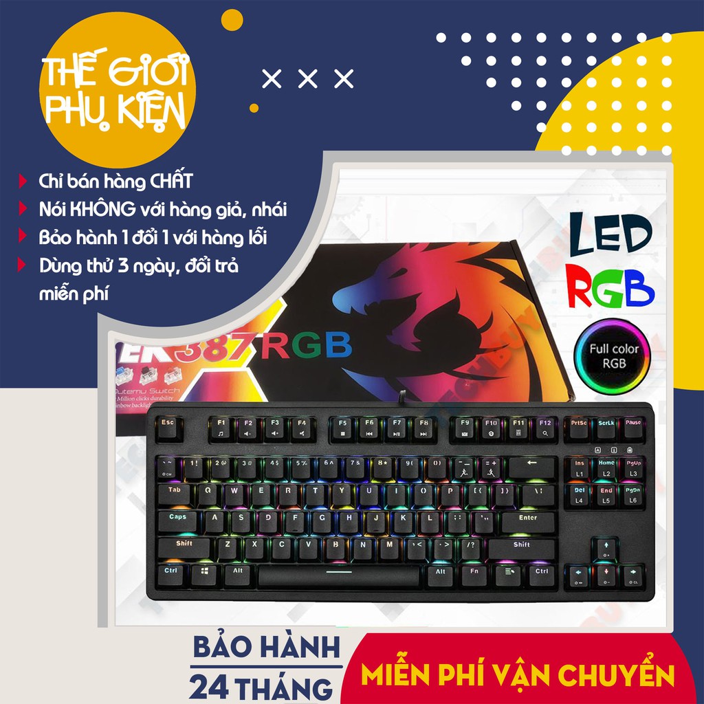 [Hàng Chính Hãng] Bàn phím cơ gaming E-Dra EK387 RGB Huano switch, Bàn phím cơ game E-Dra EK387 RGB - Bảo hành 24 tháng
