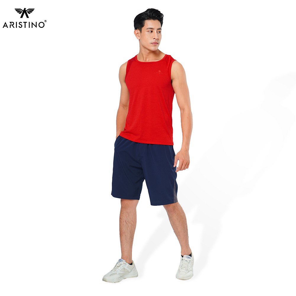 Áo Tank-Top Nam Cao Cấo Aristino ATT009S8 Màu Đỏ Trẻ Trung Nổi Bật