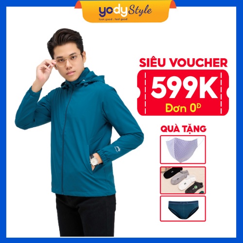 Áo gió nam súp sườn YODY 2 lớp chống bụi, áo khoác chống gió, chống nắng, nhiều màu AKM4029 New