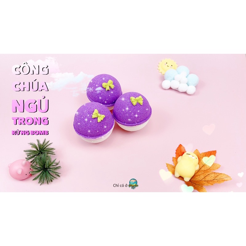 Bom tắm, viên sủi bồn tắm sủi màu sắc CÔNG CHÚA NGỦ TRONG RỪNG bath bomb, 170 gram