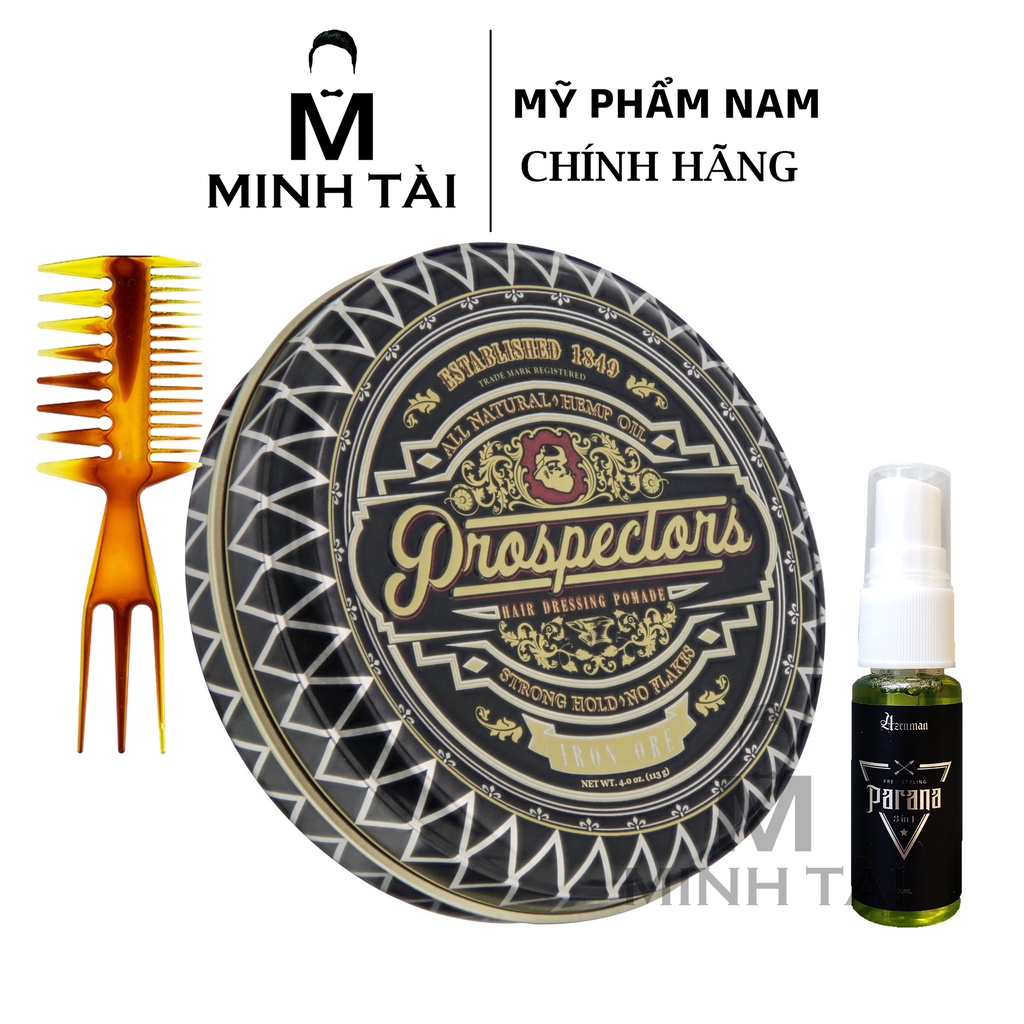 [ Chính Hãng USA ] Pomade Vuốt Tóc PROSPECTORS Iron Ore Pomade