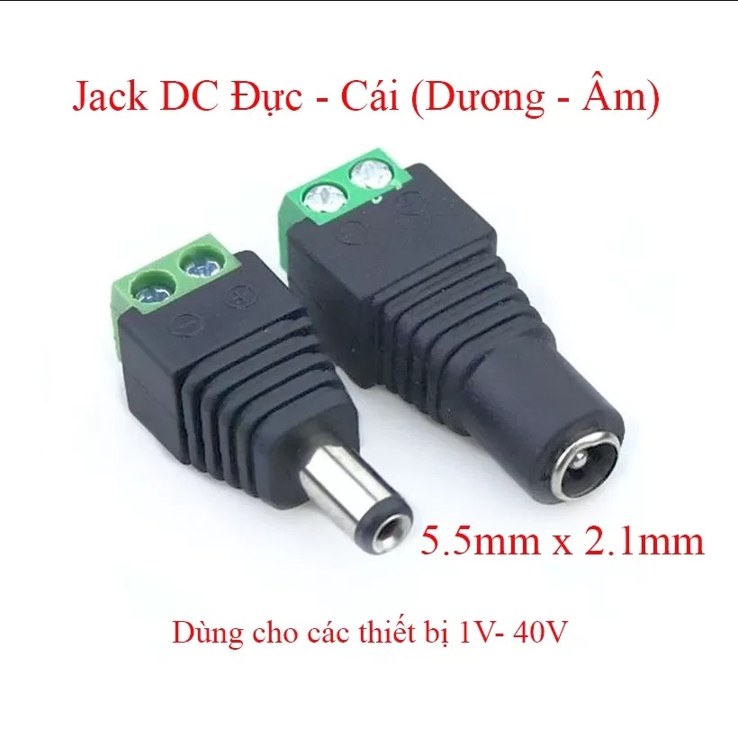 Jack DC Vặn Vít Đực Cái dùng thi công lắp đặt camera Dây đầu nguồn DC hàng chất lượng giá rẻ VNET