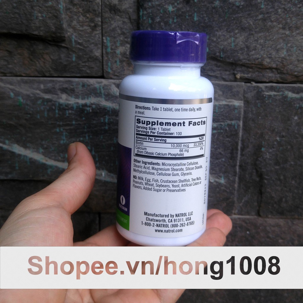 Viên Uống Natrol Biotin 10000 Mcg Của Mỹ 100 Viên | BigBuy360 - bigbuy360.vn