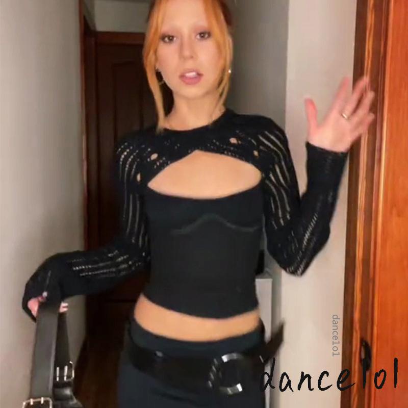 Giày Múa Ba Lê Dệt Kim Khoét Rỗng Siêu Ngắn Cổ Điển Y2K 1O1-90s