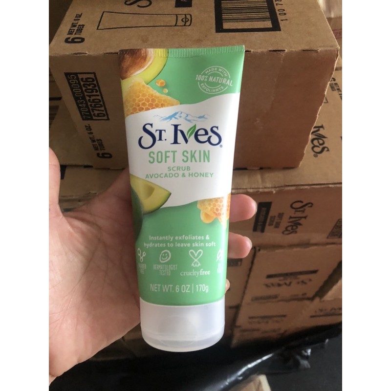 Sữa Rửa Mặt Tẩy Tế Bào Chết Chiết Xuất Bơ Và Mật Ong ST.Ives Soft Skin Avocado & Honey Scrub 170gr Mỹ