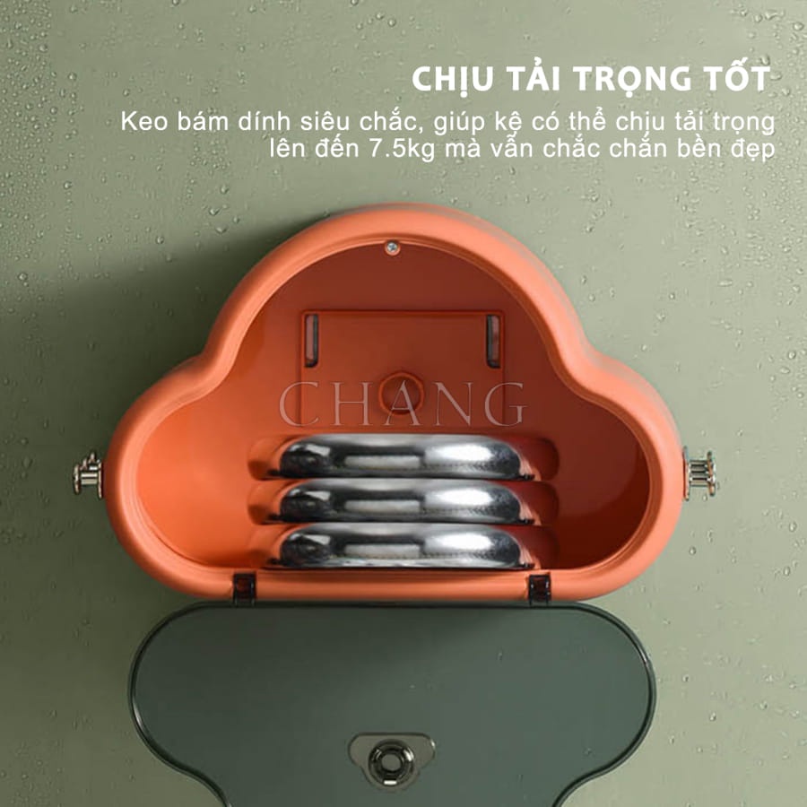 Kệ Để Giấy Vệ Sinh Dán Tường Hình Đám Mây Chống Thấm Nước, Giúp Giữ Giấy Luôn Được Khô Ráo, Tránh Bị Ẩm Ướt.