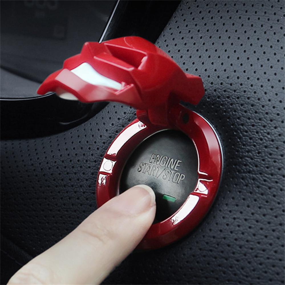 Miếng Dán Trang Trí Nút Khởi Động Xe Hơi Họa Tiết 3D Dễ Thương