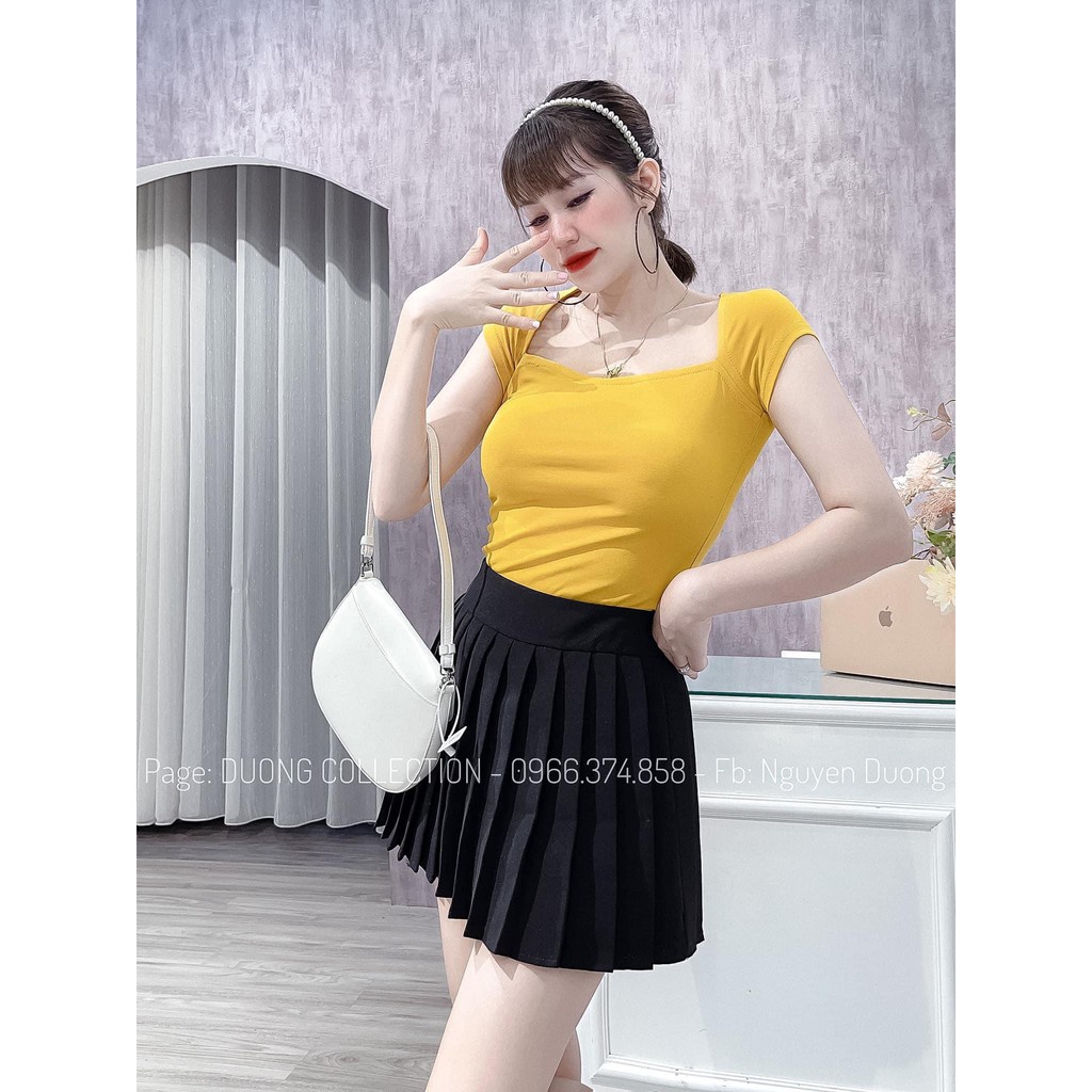 Áo cổ khoét cộc chất bozip nhiều màu xinh