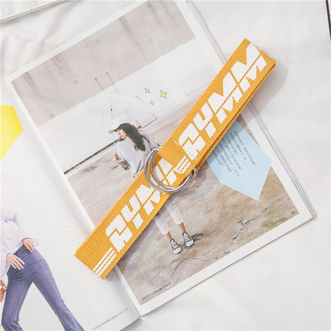 [Spot]Thắt Lưng Vải Canvas Màu Sắc Tương Phản Phong Cách Harajuku Dành Cho Cặp Đôi