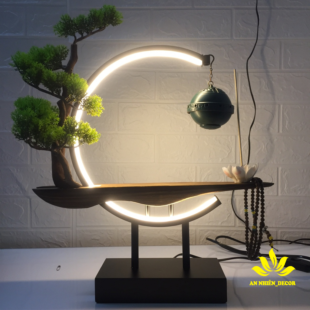 Đèn led vòng hình bán nguyệt kệ cây  - Tặng kèm 5 PHỤ KIỆN