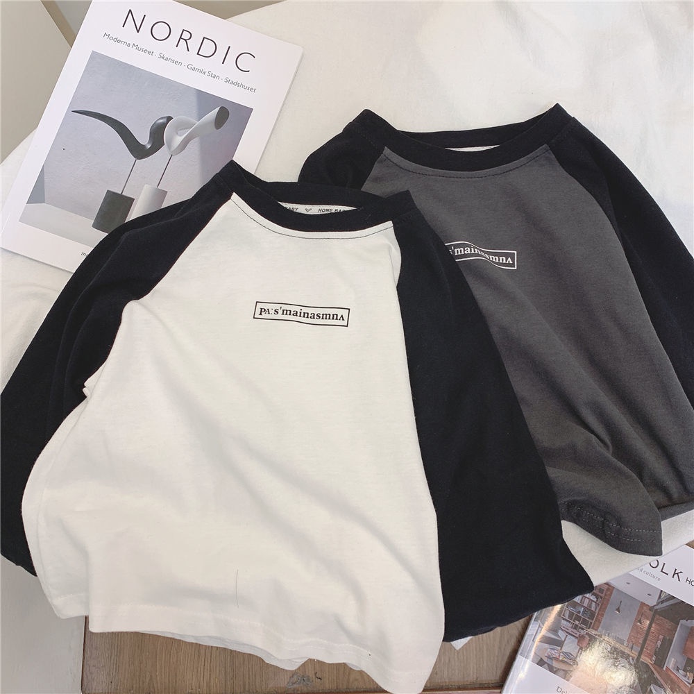 Áo Thun Cotton Tay Dài Phong Cách Hàn Quốc 2022 Cho Bé Trai