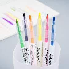 Bút nhớ highlight - dạ quang đánh dấu 2 đầu cute set 6 bút nhiều màu dành cho học sinh, sinh viên - văn phòng phẩm