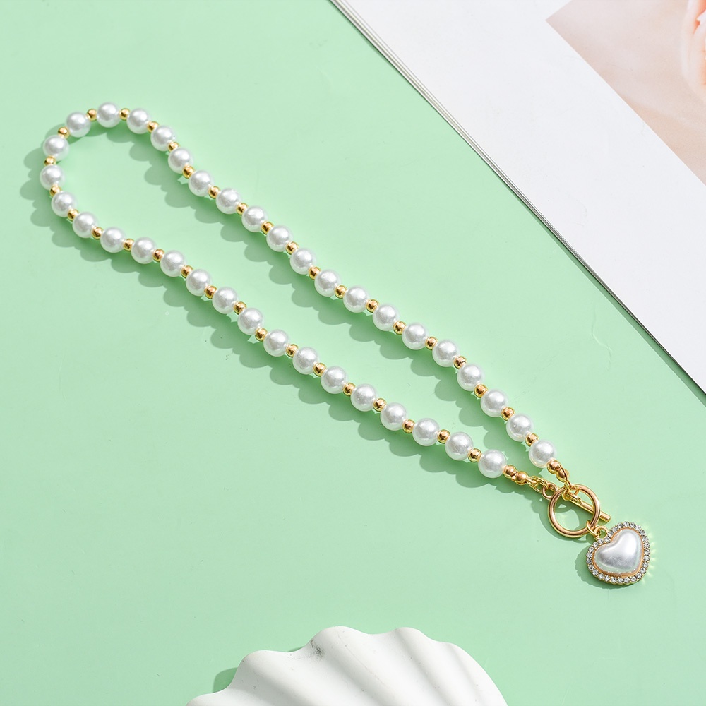 Vòng cổ Hình Trái Tim Đính Ngọc Trai Nhân Tạo Thanh Lịch Dành Cho Nữ