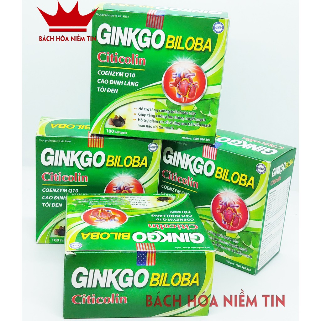 Viên uống hoạt huyết Ginkgo Biloba USA 240mg Tăng cường tuần hoàn não, giảm nguy cơ di chứng sau tai biến mạch máu não