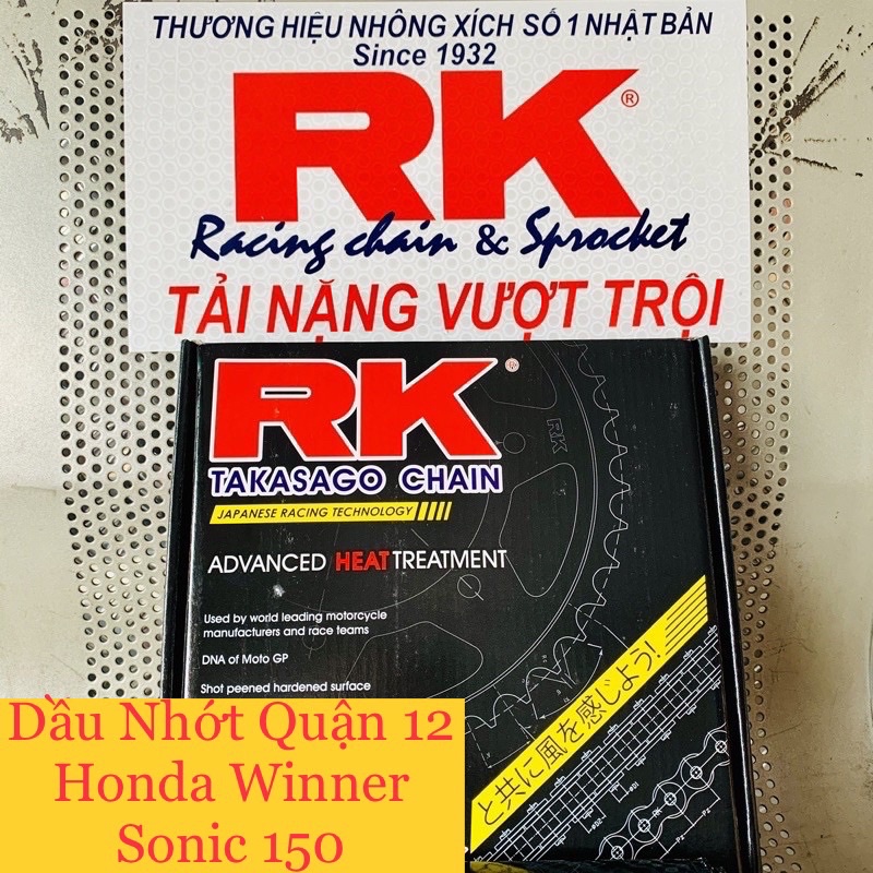 Honda Winner - Sonic 150 O-Ring Chain Kit 428ELO Bộ Nhông Dĩa Sên Phốt Cao Su Thông Số Zin Chính Hãng RK - Japan