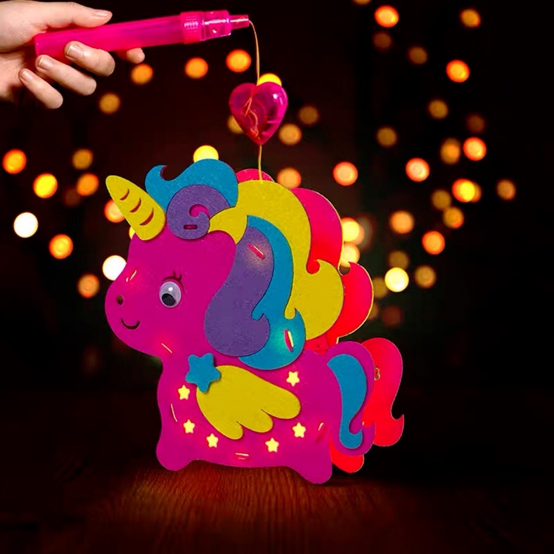 Lồng đèn trung thu 2D kém đèn Led nháy, sử dụng pin,  Đồ chơi trung thu cho bé kids - lồng đèn Việt nhiều mẫu