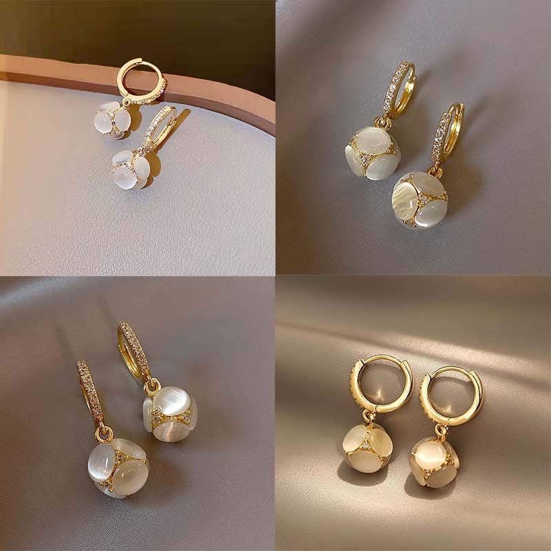 Bông Tai Đính Đá Opal JP5