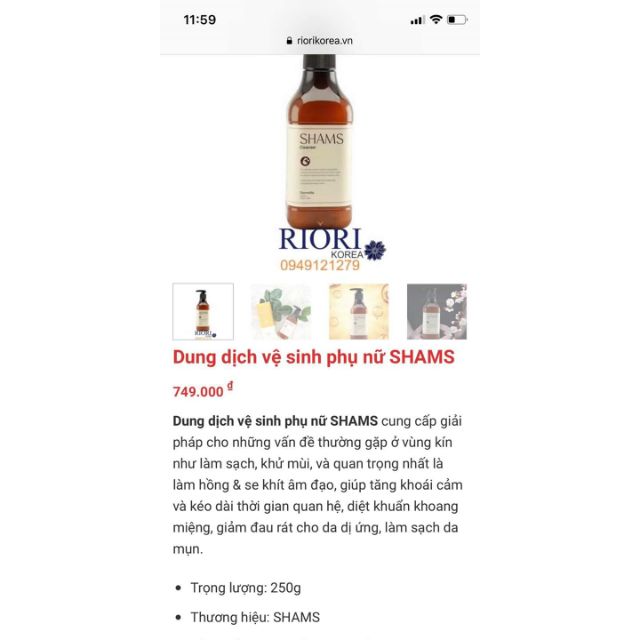 Dung dịch vệ sinh phụ nữ SHAMS