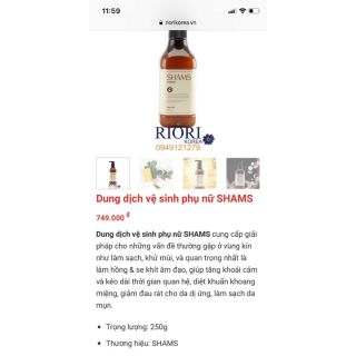Dung dịch vệ sinh phụ nữ SHAMS