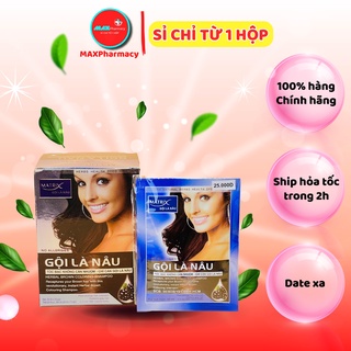  HỘP 10 GÓI Dầu Gội Nhuộm Tóc Gội Là Nâu MATRIX Gói 30ml - Maxpharmacy 