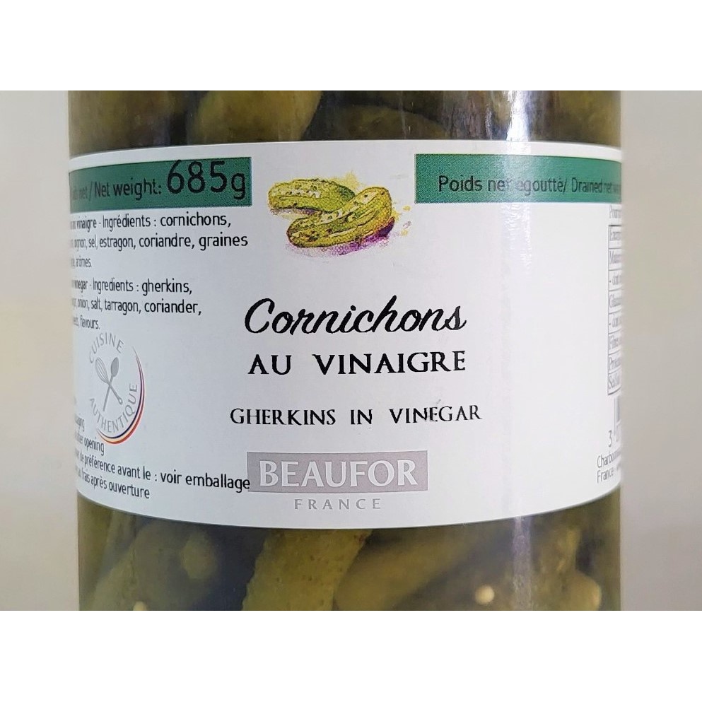 [LỌ 685g] DƯA CHUỘT NGÂM GIẤM [France] BEAUFOR Gherkins in Vinegar (cff)