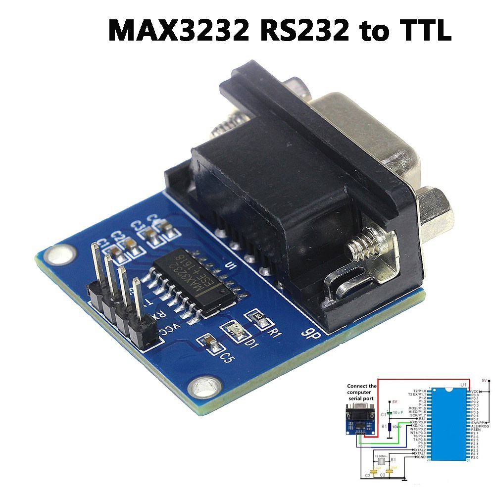 AUGUSTINE NXP Serial port Module STC RS232 To TTL Modules Connector STM32 Board TX RX VCC GND Chip NEC MAX3232/Multicolor