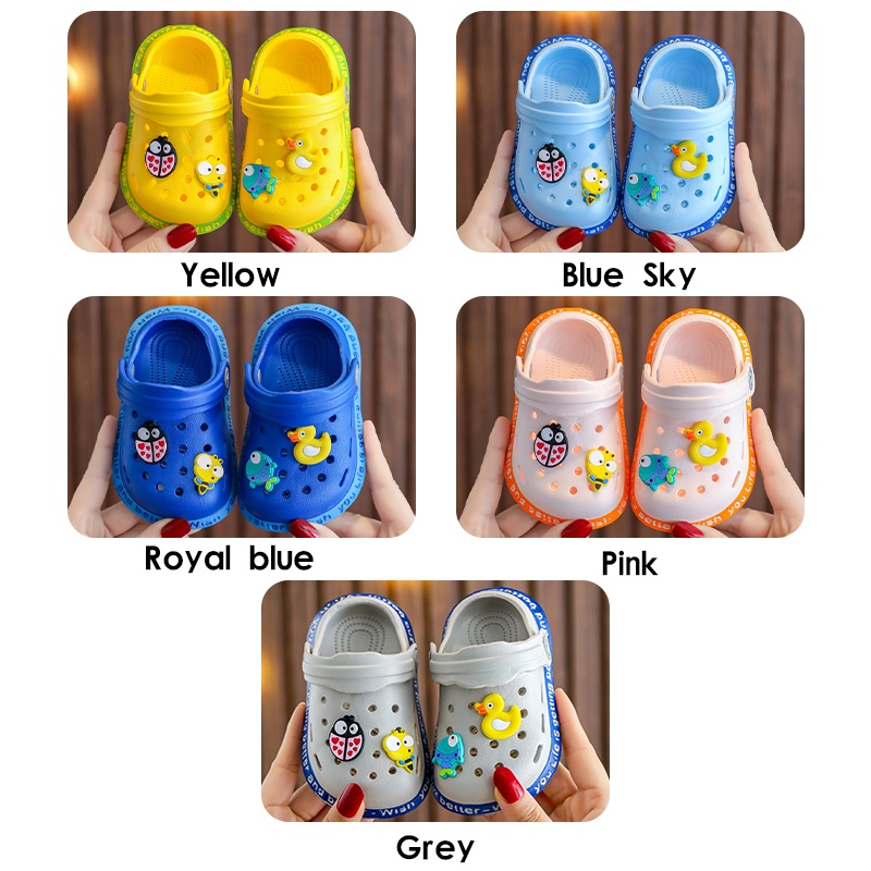 Dép Crocs Đi Biển Đế Dày Chống Trượt Họa Tiết Hoạt Hình Dễ Thương Thời Trang Mùa Hè Cho Bé 0-5 Tuổi