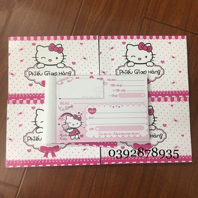 Combo phiếu giao hàng hello kitty