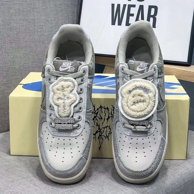 GIÀY AIR AF1 TRAVIS SCOT GREY LAI AU [ FULL BOX +FREE SHIP ]