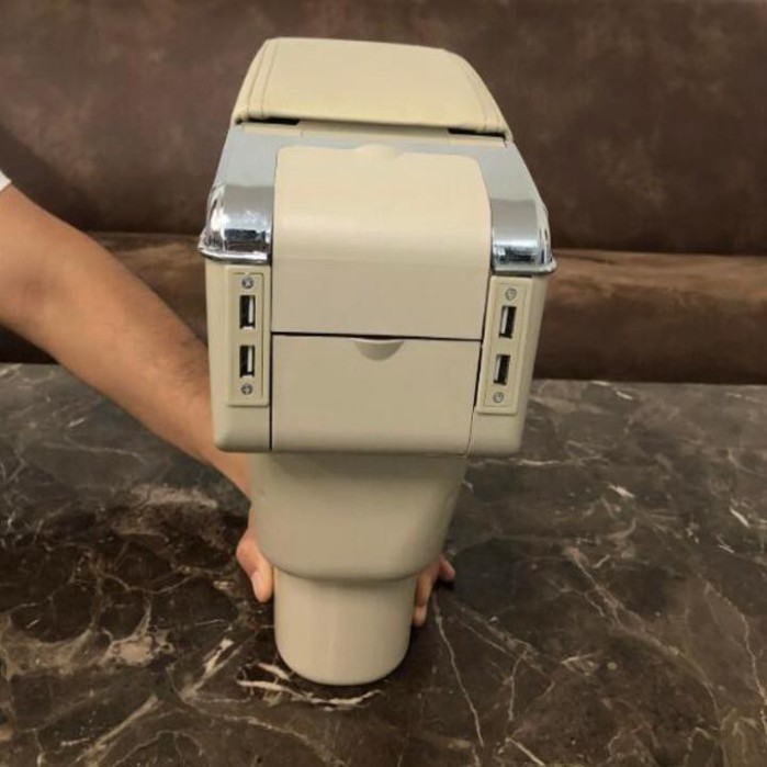 Sản Phẩm Hộp tỳ tay xe hơi, ô tô dành cho xe Honda Brio và Honda BR-V cao cấp tích hợp 7 cổng USB, mã DUSB-BRO: Màu Đen