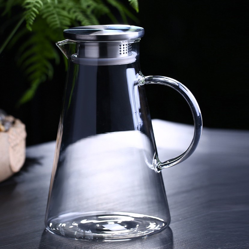 Bình trà thủy tinh nắp inox 1800ml