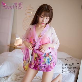 【Kimono Nhật Bản】Đồ Lót Sexy Nữ Lưới Quan Điểm In Kimono Nhật Bản Đồng Phục Quyến Rũ Sexy Phù Hợp Với Thương Mại Nước Ngoài7058