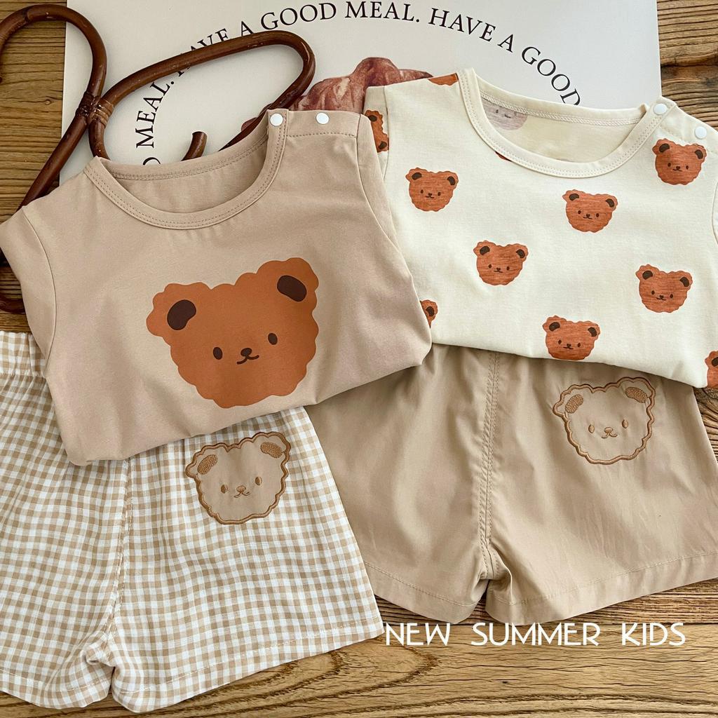 Bộ đồ trẻ em họa tiết gấu cute đáng yêu