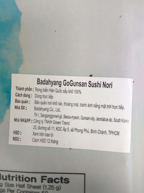 Gói 50 miếng rong biển HQ cuộn cơm (sale 99k)